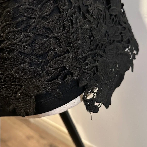 Kismet Black Textured Fabric Lace Top Camisole Y2K Smocked Back - Picture 3 of 8